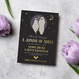 Invitación Con Relieve Metalizado Unirse a la boda de Halloween de las almas salva l
