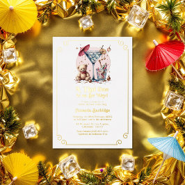 Invitación Con Relieve Metalizado Uno Tini Está En Camino De Baby Shower