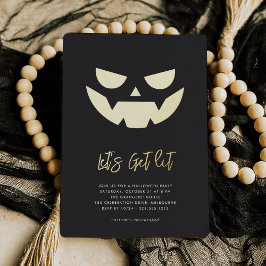 Invitación Con Relieve Metalizado Vamos a encender | Fiesta de Halloween de Jack O'L