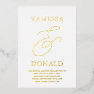 Invitación Con Relieve Metalizado Vanessa Boda Moderna Save the Date