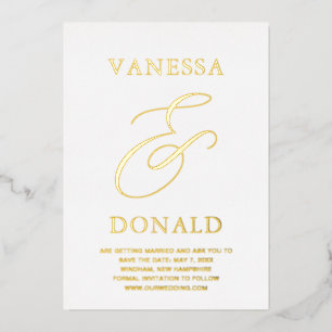 Invitación Con Relieve Metalizado Vanessa Modern Wedding Save the Date