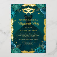 Verde azulada mascarada Fiesta Vestido floral Quin