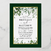 Verde botánico de boda Hiedra Salvia Helechos Oro