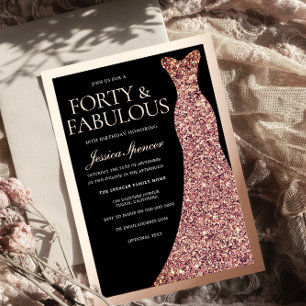 Invitación Con Relieve Metalizado Vestido de lentejuelas para mujer negro 40 cumplea