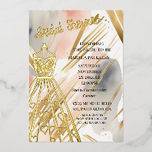 Vestido de novia de papel de oro regalo de ducha d
