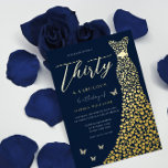 Invitación Con Relieve Metalizado Vestido de oro Treinta y Fabuloso Fiesta de cumple<br><div class="desc">Vestido de oro Treinta y Fabuloso Relieve metalizado de 30 años Fiesta Invitación Ver otras invitaciones en nuestra tienda de nicho y nido</div>