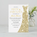 Invitación Con Relieve Metalizado Vestido de Relieve metalizado dorado Golden Presse<br><div class="desc">Vestido de Relieve metalizado dorado Golden Pressed 50th Birthday Party Invitación al Relieve metalizado 50 y fabuloso Ver otras invitaciones en nuestra Nest Store y Nest</div>