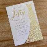 Invitación Con Relieve Metalizado Vestido dorado 50 y fabulosa fiesta de cumpleaños<br><div class="desc">Dorado Cincuenta y fabuloso 50º cumpleaños Relieve metalizado invitación Cincuenta y fabuloso Ver otras invitaciones en nuestra tienda Nest y Nest</div>