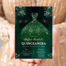 Vestido Floral Verde Esmeralda Cumpleaños Quinceañ