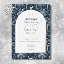 Invitación Con Relieve Metalizado Viejo invierno William Morris Elegant Wedding