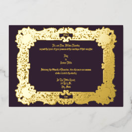 Invitación Con Relieve Metalizado Vintage Boda Elegante De La Era Victoriana 1834