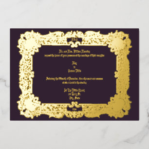Invitación Con Relieve Metalizado Vintage Boda Elegante De La Era Victoriana 1834