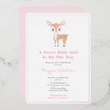 Watercolor Baby Deer Baby Shower Para Chica Fiesta