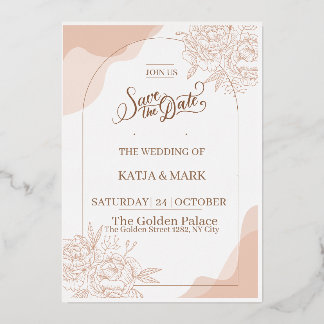 Invitación Con Relieve Metalizado Wedding Invitations