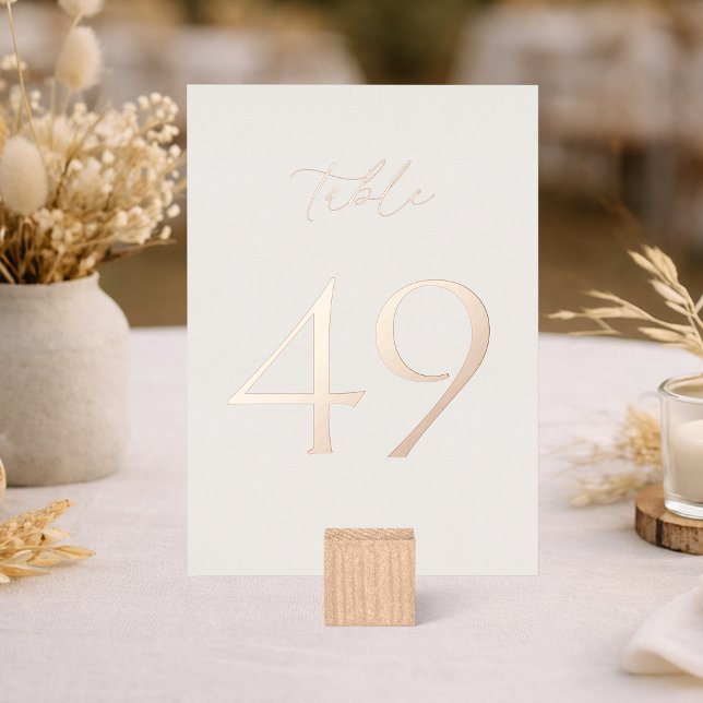 Invitación Con Relieve Metalizado Wedding Table Numbers 40–49 | Real Gold Foil (Subido por el creador)