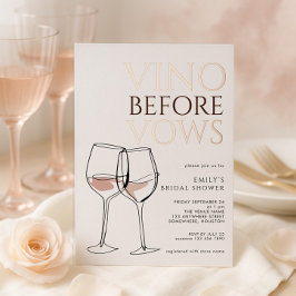Invitación Con Relieve Metalizado Whimsical Doodle Vino Before Vows Bridal Shower
