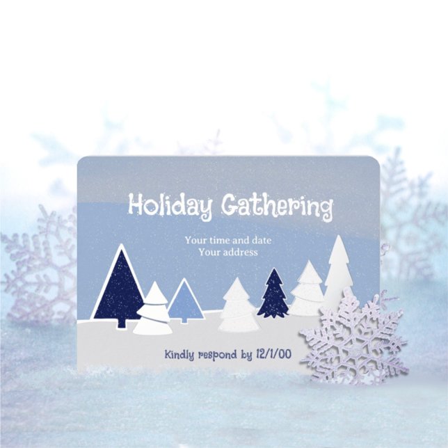 Invitación Con Relieve Metalizado Whimsical Trees in Winter Foil Invitation (Subido por el creador)