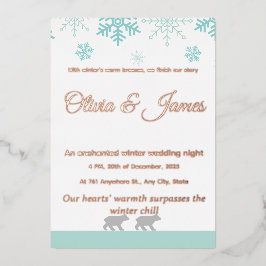 Invitación Con Relieve Metalizado Winter Snowflake Wedding Invitation​