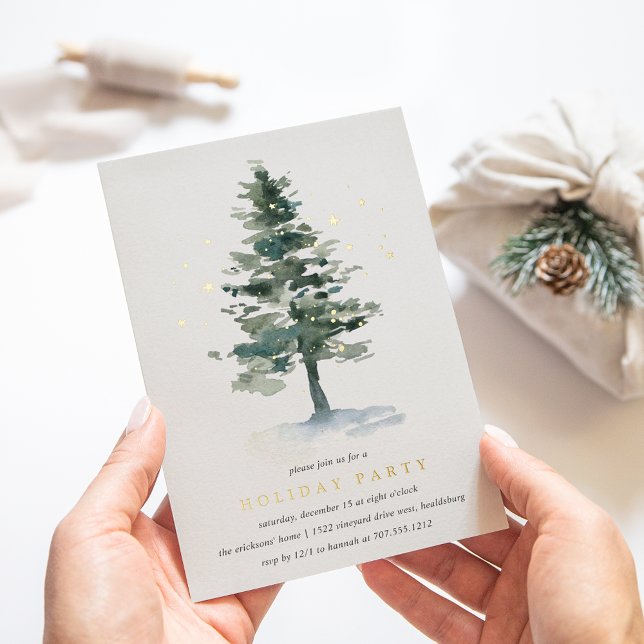 Invitación Con Relieve Metalizado Winter Splendor | Fiesta de vacaciones (Subido por el creador)