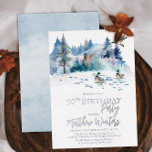 Invitación Con Relieve Metalizado Woodland Forest Nature 50th Birthday Party<br><div class="desc">Escena boscosa con temática natural,  con patos fiesta por su "50º cumpleaños" con texto real de Relieve metalizado de plata,  oro o oro rosa. Diseño compuesto por Holiday Hearts Designs.</div>