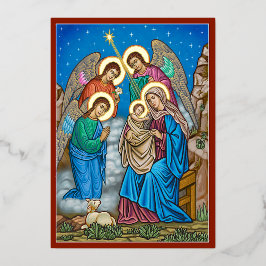 Invitación Con Relieve Metalizado Y los ángeles estaban asombrados