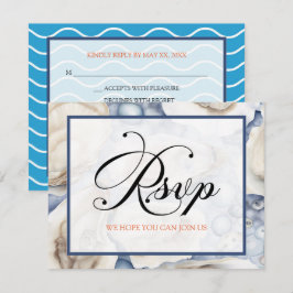 Invitación Con respuesta conchas de playa o destino 