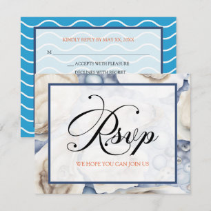 Invitación Con respuesta conchas de playa o destino