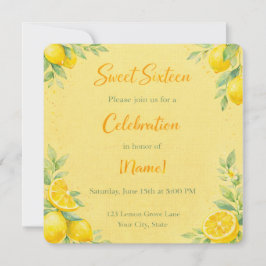 invitación "con sabor a limón" para Sweet 16