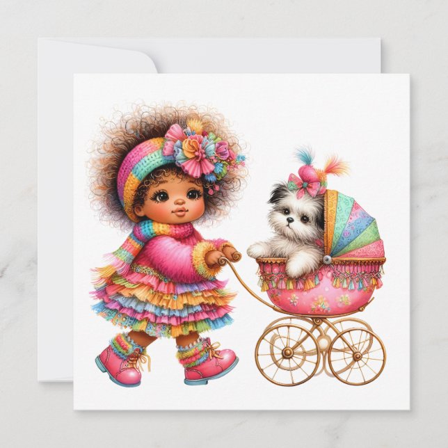 Invitación con tema de cochecito de bebé SO Precio (Anverso)