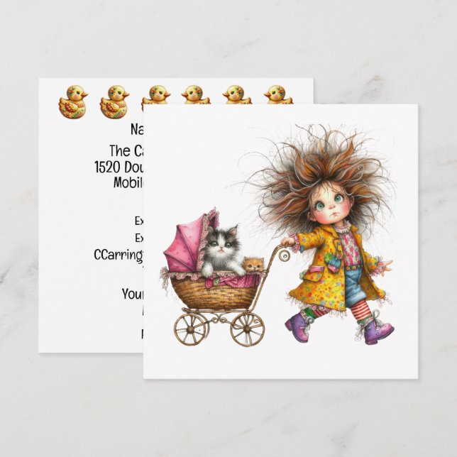 Invitación con tema de cochecito de bebé SO Precio (Anverso / Reverso)
