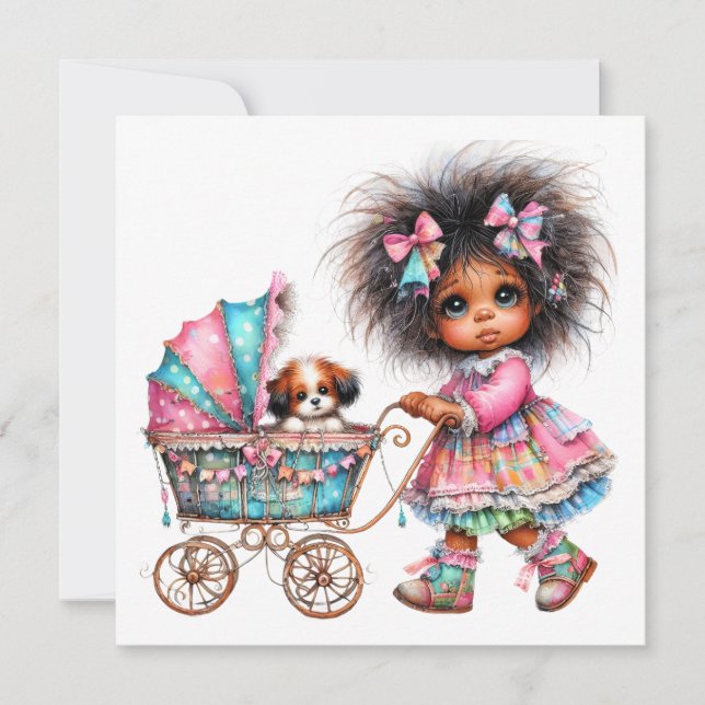 Invitación con tema de cochecito de bebé SO Precio (Anverso)