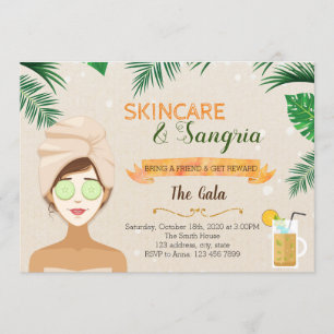 invitación con tema de cuidado de la piel y sangrí