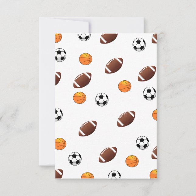 Invitación con tema de deportes (Anverso)