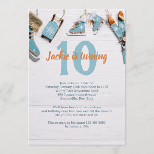Invitación con tema de deportes de hielo y nieve