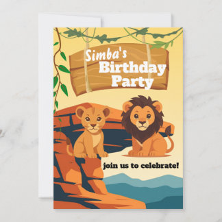 Invitación con tema de león