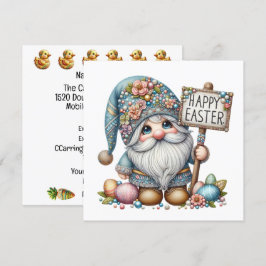 Invitación con tema de Pascua de Precioso Gnomo