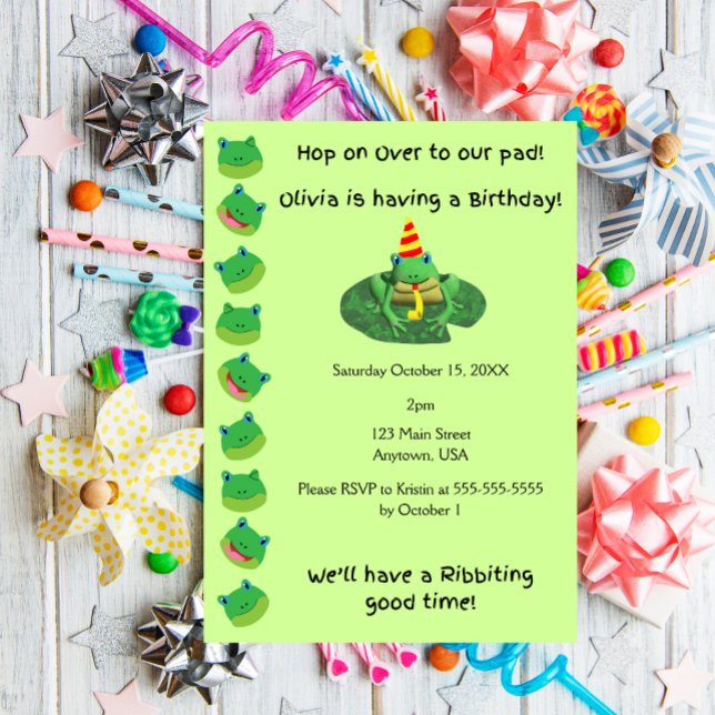 Invitación Con tema de ranas (Subido por el creador)