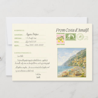 Invitación con tema italiano de la Costa Amalfi