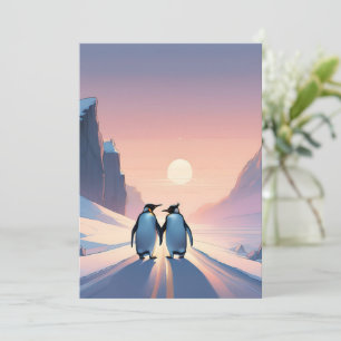 Invitación con temas pingüinos