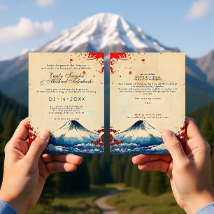 Invitación Con texto en la parte posterior de la armonía japo
