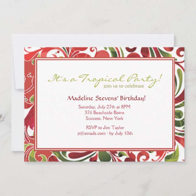 Invitación con Toque Tropical (Anverso)