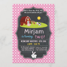 INVITACIÓN CON UNA FIESTA DE CUMPLEAÑOS, BAA, CLUCK, MOO FARM