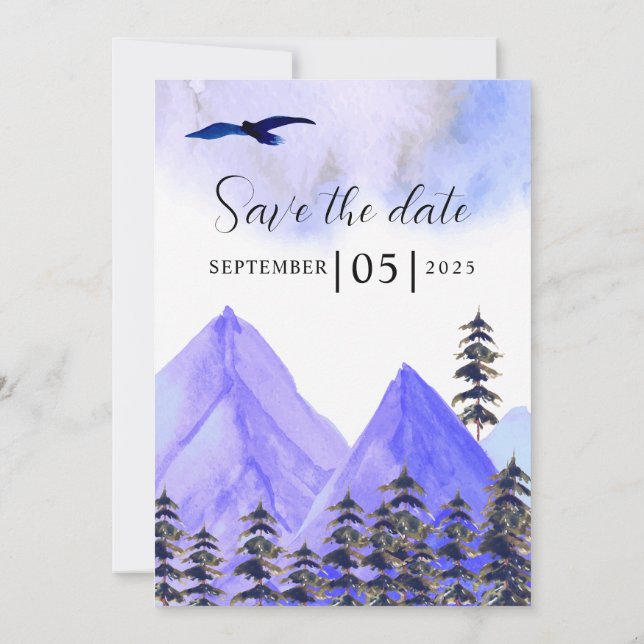 Invitación Concepto de Boda de Invierno Fiesta Forestal Everg (Reverso)