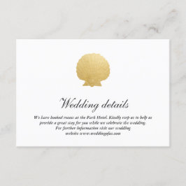Invitación Concha Falsa de Hoja de Oro | Detalles de Boda en 