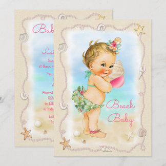 Invitación Concha rubia Shell Baby Shower del bebé de la