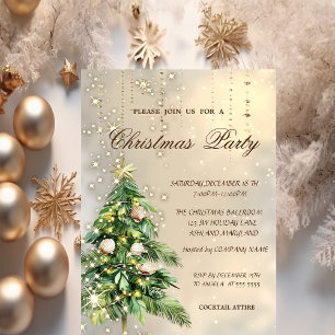 Invitación Conchas de árbol de Navidad Fiesta de Navidad