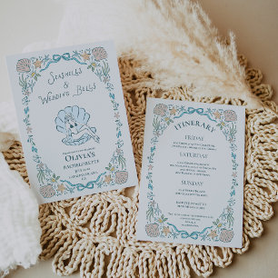 Invitación Conchas de caracol Campanas de boda Caprichosa Des