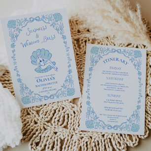Invitación Conchas de mar Campanas de boda Caprichosa Despedi