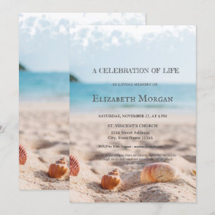 Invitación Conchas de Playa Celebración de la Vida