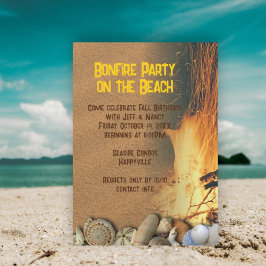 Invitación Conchas de Playa de Fogata Fiesta al Aire Libre